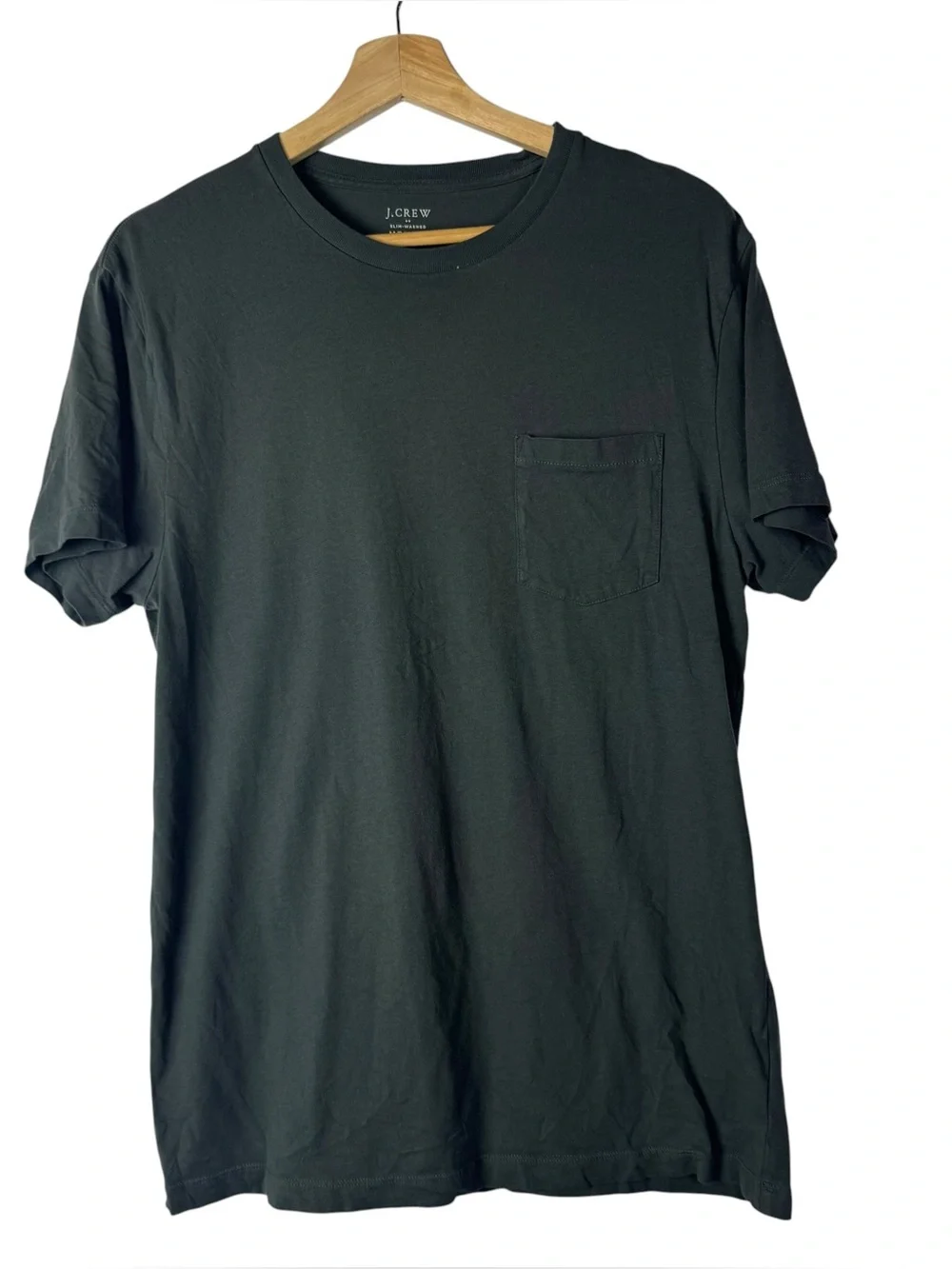 J. Crew Dark Charcoal Gray Slim‎ Washed Cotton Short Sleeve T-Shirt M